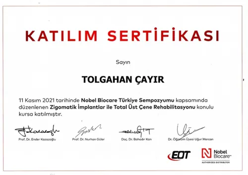 Dr. Tolgahan Çayır - Certificate 4