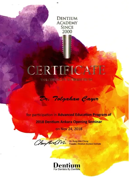 Dr. Tolgahan Çayır - Certificate 5